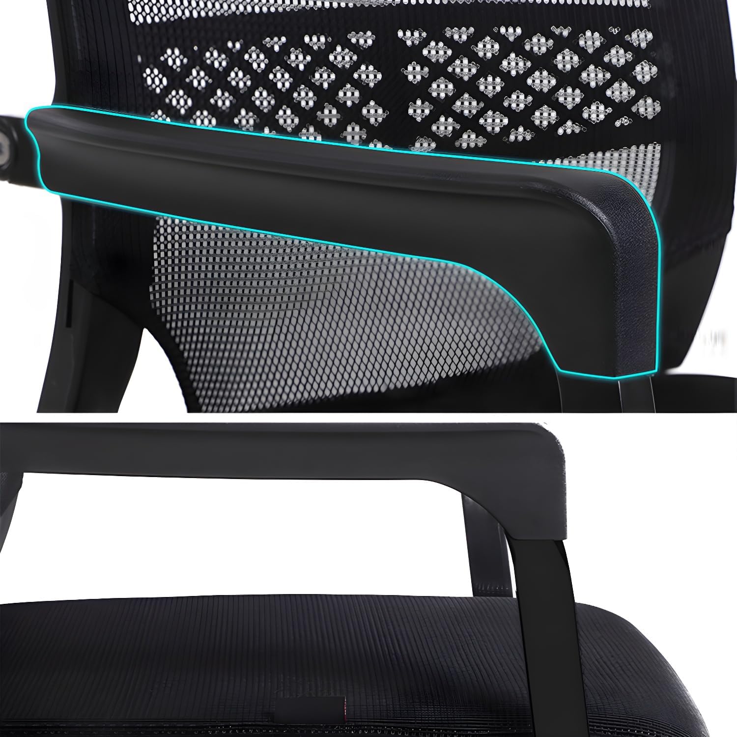 Close-up of the chair's lumbar support