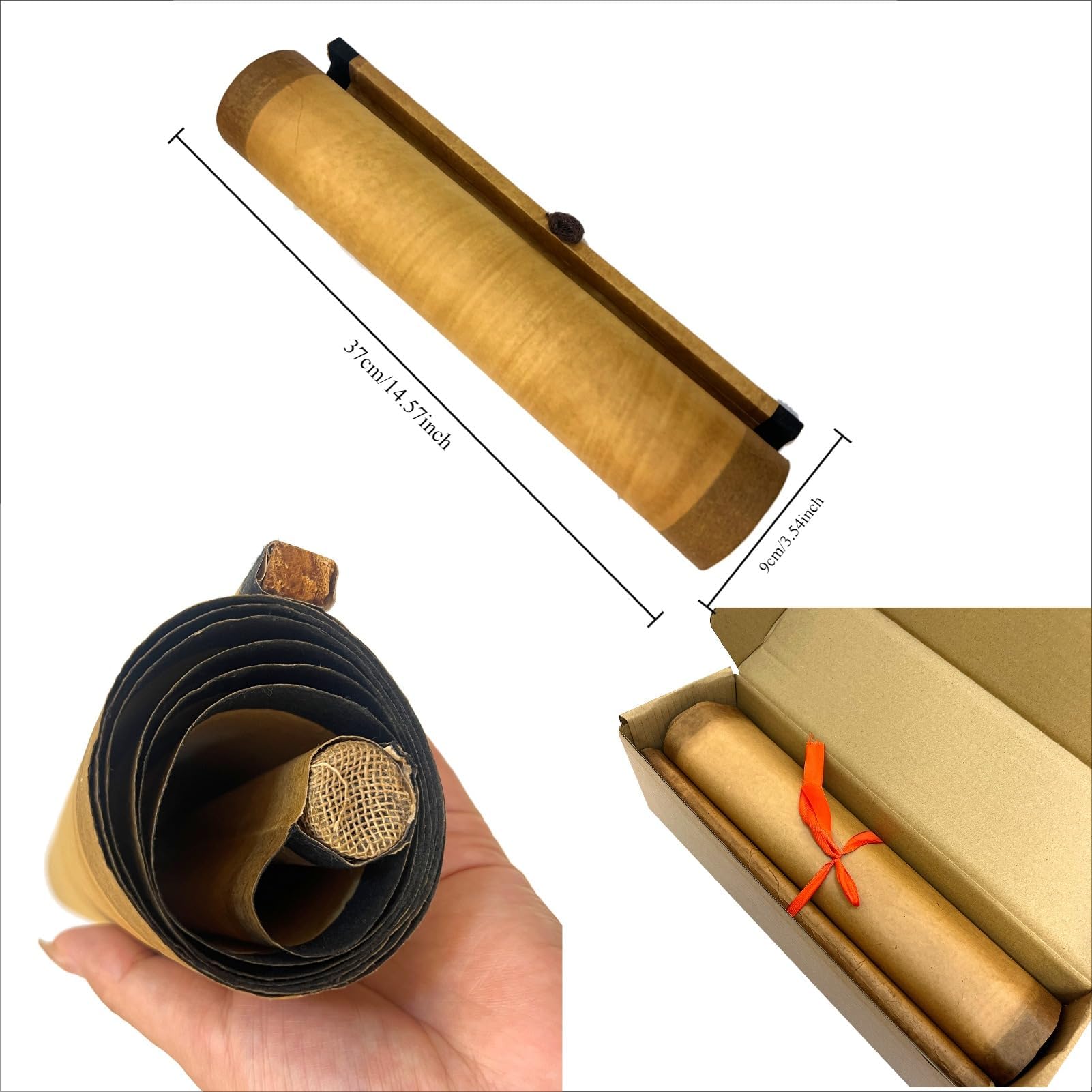 Wall Scroll Hanging Painting Decor, Chinese Traditional Art Set of 4 Vintage Flower Paintings Ancient Painting Replica, Plum Orchid Bamboo Chrysanthemum