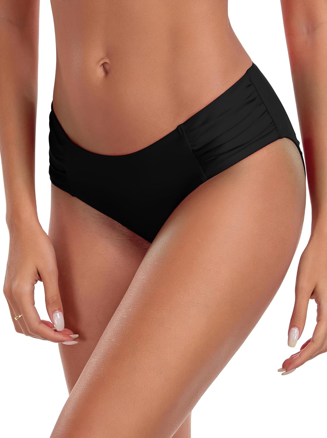 Ocean Blues Women's Ruched Sides Bikini Bottom Medium Coverage Bikini Bottom - Image 2