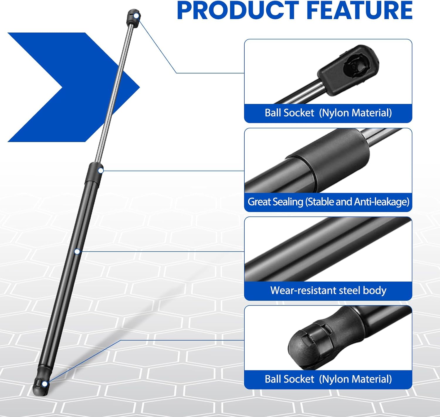 24" Gas Strut Shock,90Lbs/400N Lift Support,24 inch Gas Spring Shocks Prop Lift for Tonneau Cover Truck Pickup Bed RV Door Replacement Sturt SE244P90EZ10, 2-Piece Set (SE24OTHER90)