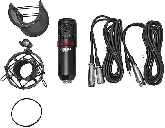 Audiosavings Bundle: Focusrite Scarlett 4i4 4th Gen Studio Recording USB Audio Interface+Software Bundle with Rockville RCM SR Studio/Recording Condenser Microphone+PRO-M50 SR Headphone (3 Items)