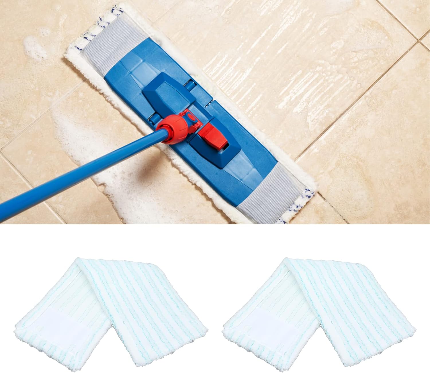 Washable Mopping Pad 2Pcs Mop Pads Microfiber Replacement Mop Pads for Tile Stone Floors