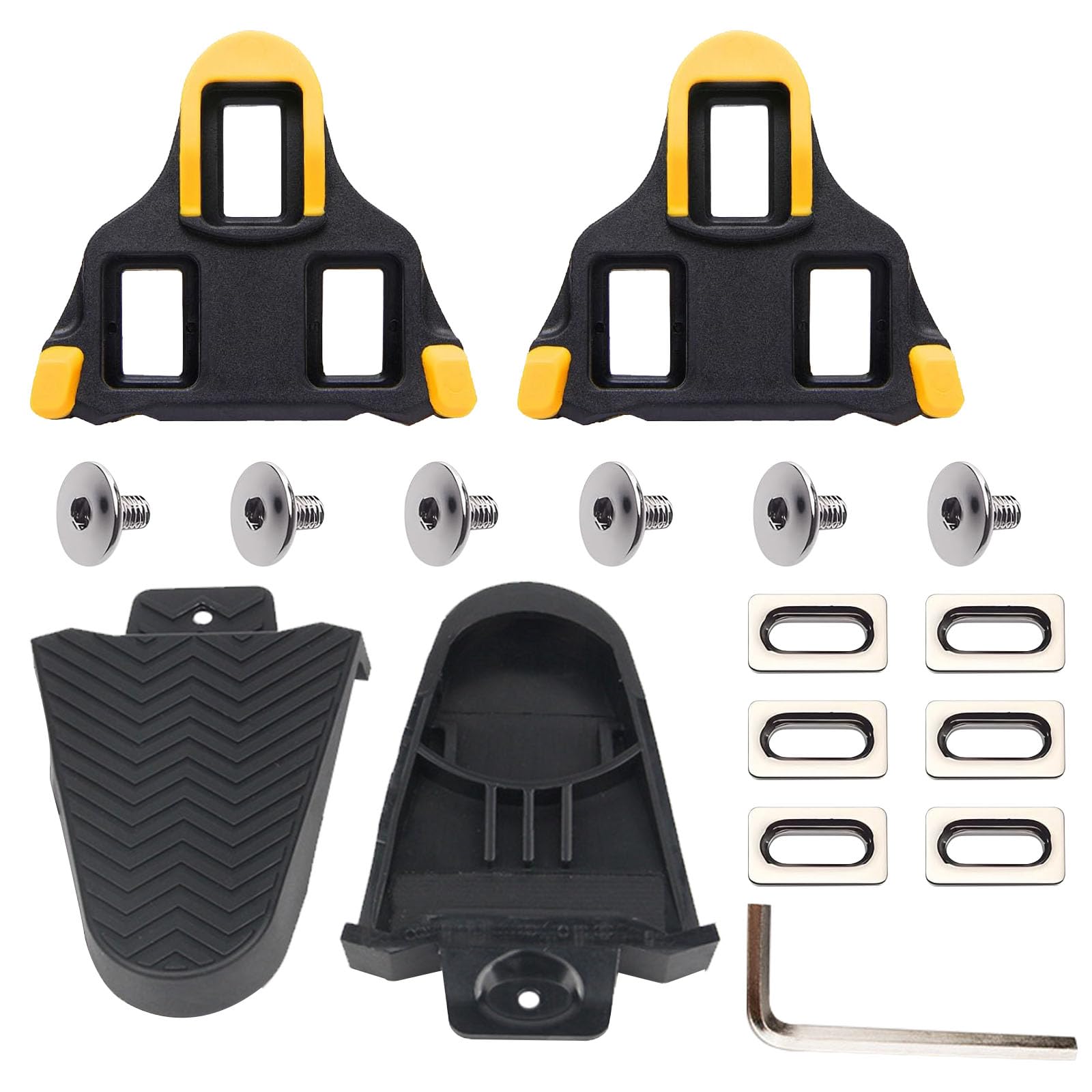 Xmart Premium SPD Cleats Compatibel met Shimano SPD SL Cleats Cycling Cleat voor fietsschoenen, duurzame schoencleats, antislip, voor racefietsen, wedstrijden, geel Xmart Premium SPD Cleats Compatibel met Shimano SPD SL Cleats Cycling Cleat voor fietsschoenen, duurzame schoencleats, antislip, voor racefietsen, wedstrijden, geel