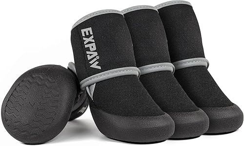 EXPAWLORER Zapatos antideslizantes para perros, botines para perros para pavimento caliente, botas impermeables con protección contra el calor,