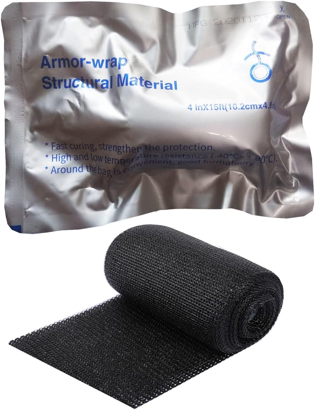 AMI-ZUHE Fiberglass Repair Kit PVC Pipe Simple Tools Furniture Wooden Handle Repair Quick Curing Repair Winding Tape, 181 x 4.02 x 0.02 inch, Black