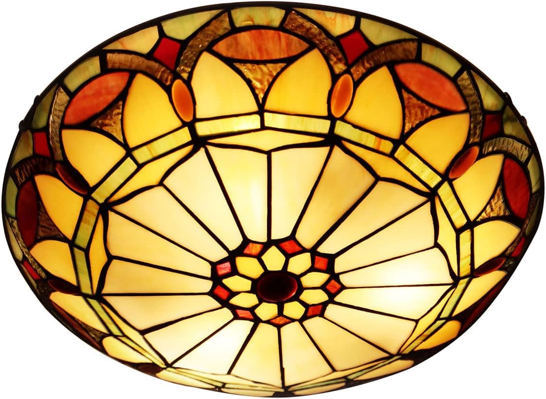 Black Friday - 80% OFF ARTZONE Tiffany Ceiling Light Flush Mount Ceiling Light 3-Light 16 inches Width Modern Style Decor for Hallway Living Room Bedroom Exclusive Discount 70% Price ARTZONE Tiffany Ceiling Light Flush Mount Ceiling Light 3-Light 16 inches Width Modern Style Decor for Hallway Living Room Bedroom