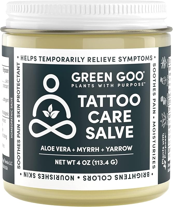 Green Goo Tattoo Care, pomada para cuidados pós-tatuagem com aloe vera, mirra e milefólio, 113 g