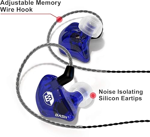 Miniatura 4 de BASN Bsinger BC100 - Auriculares con monitor de oído, ajuste universal, con aislamiento de ruido, auriculares IEM para músicos, cantantes,