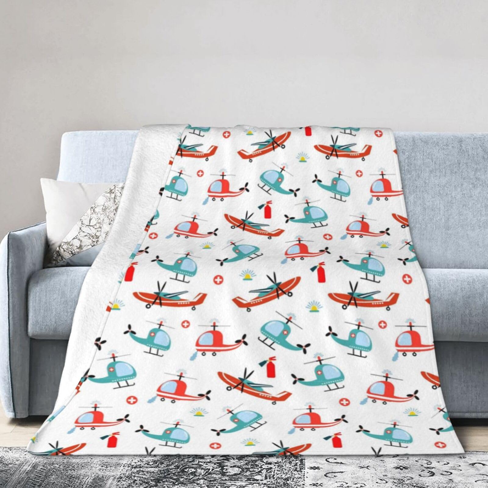 Noble Ren Recovery Aircraft Ultra-Soft Micro Fleece Blanket Winter Warm Soft Lannel Fleece Throw Blanket For Couch Sofa Bed 40"X30"
