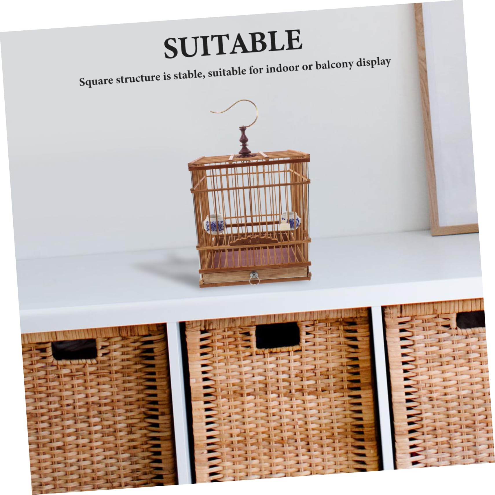 BESPORTBLE Cage à Oiseaux Bambou Habitat Rectangulaire pour Perruches Et Inséparables Support Décoratif pour Jardin Et Balcon