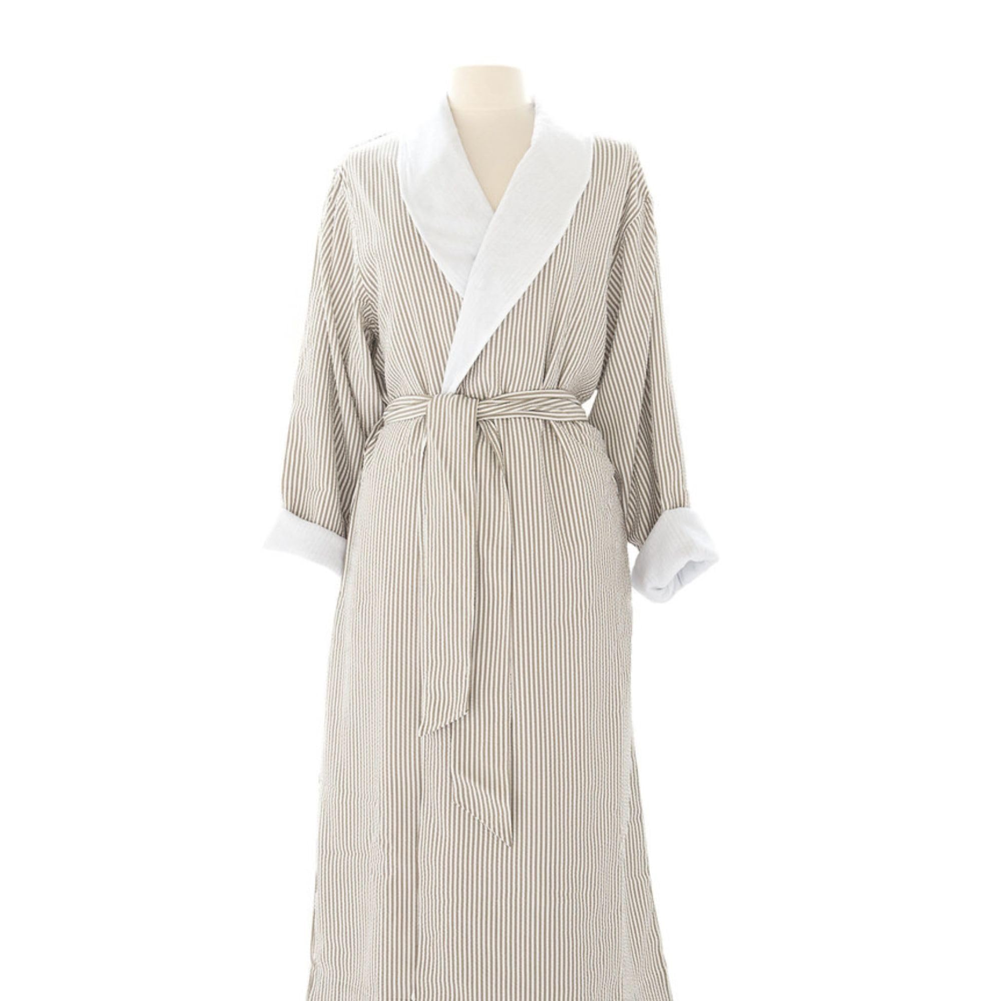 Telegraph Hill Double Layer Bathrobe - Unisex Seersucker Bathrobe for Sauna, Gym, & Home