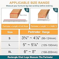 Vista 2 de 32 piezas de protectores de suelo para patas de silla rectangulares para madera dura - Almohadillas de silicona y fieltro para muebles, cubiertas