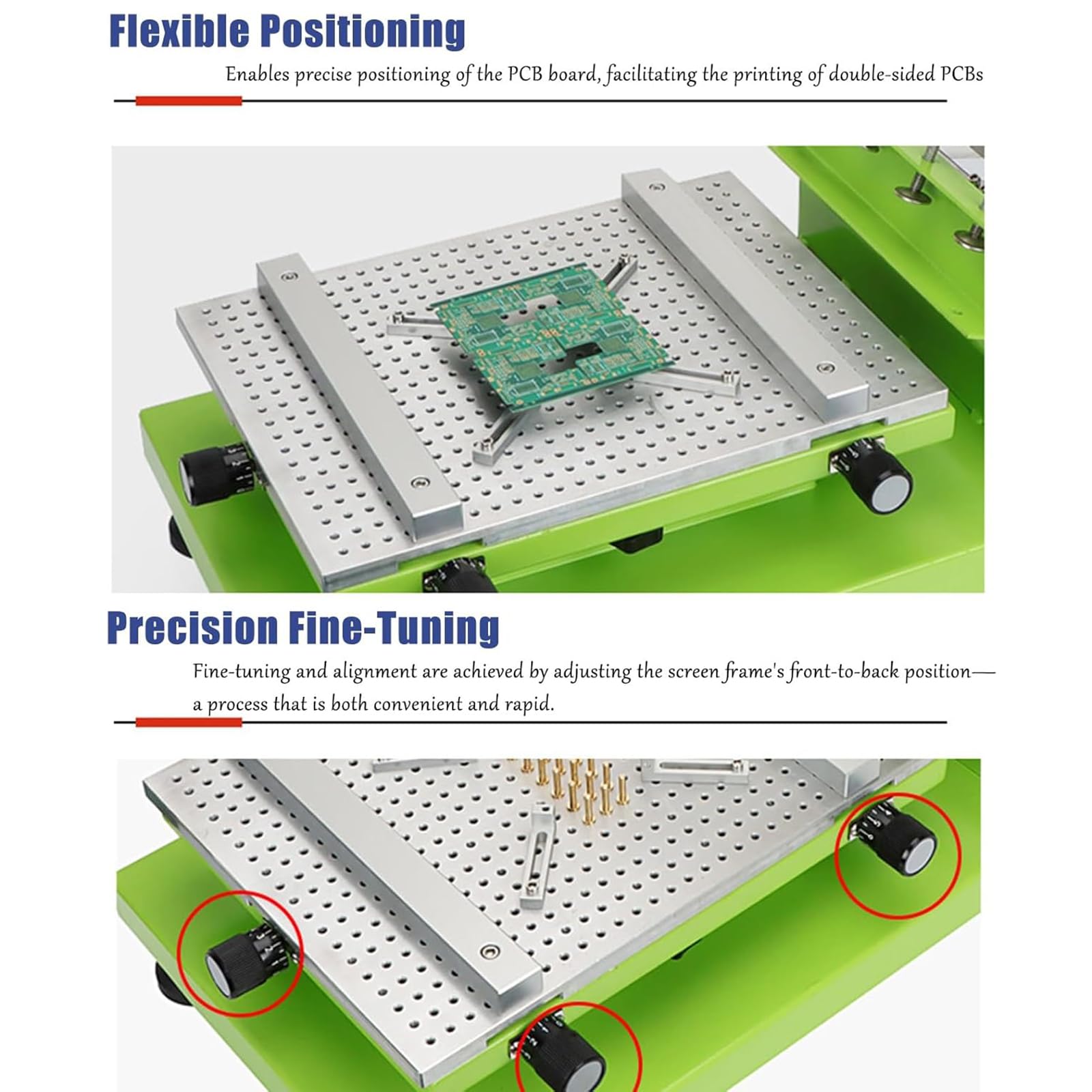 Mesa de impresión de pasta de soldadura, estación de serigrafía manual, área de impresión máxima de 400 x 300 mm, abrazadera ajustable de 140 mm para soldadura PCB y publicidad