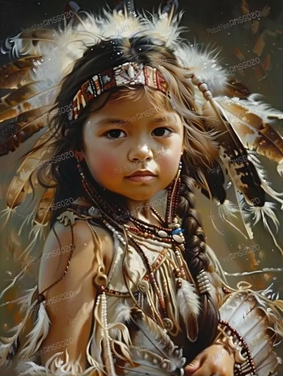 1000 Piece Puzzles - Native Indian Girl - Fun Family 1000 Piece Jigsaw Puzzle, 20 X 30 Inch, Recyclable Wooden Puzzle Pieces, Favorite Room Decor Or Gifts