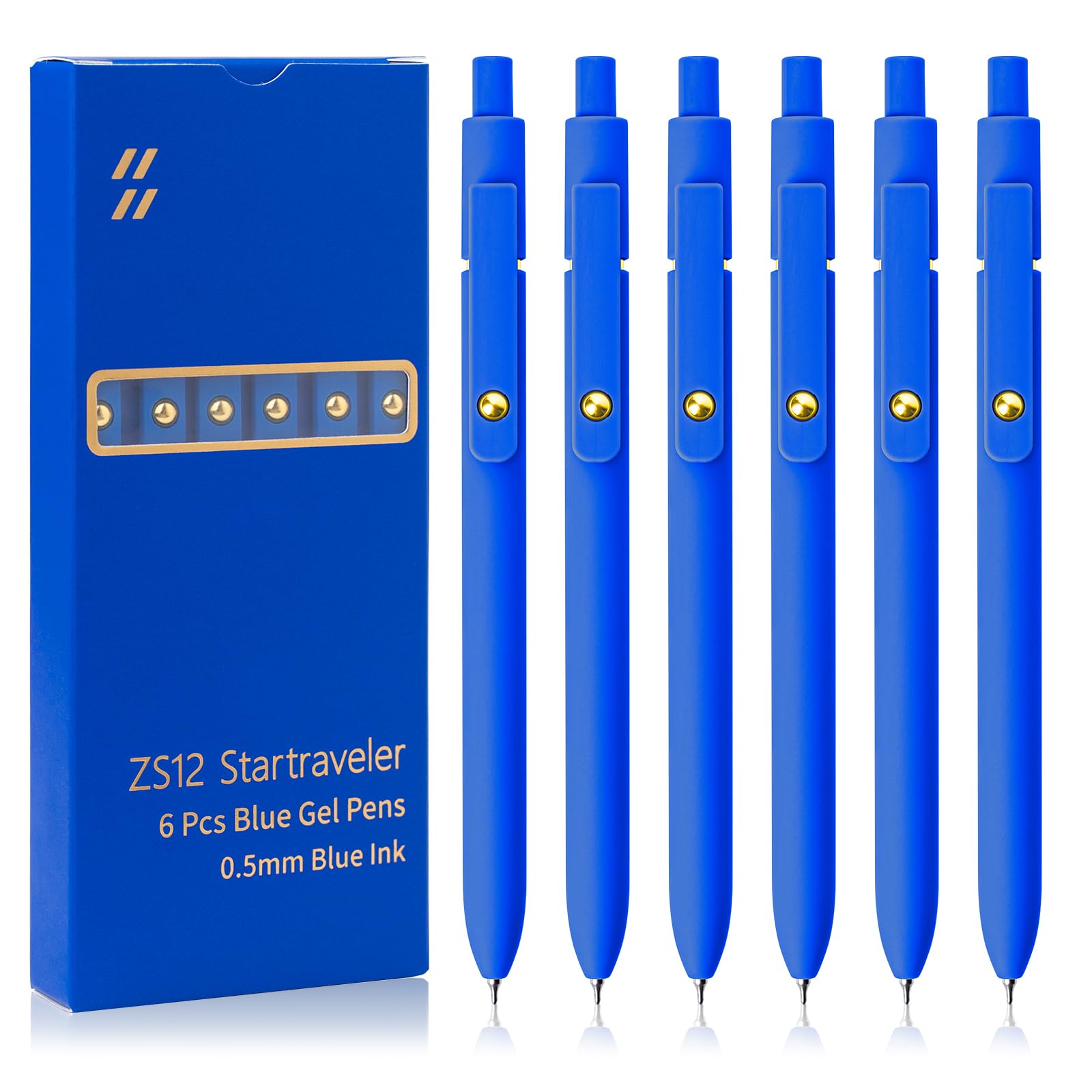 UIXJODO Farbige Gelstifte, 6er-Pack, bunte Stifte mit feiner Spitze, glattes Schreiben, 0,5 mm, farbige Tinte, Gelstift für Tagebuch, Notizen, Planer, Schulbedarf, Geschenke für Krankenschwestern