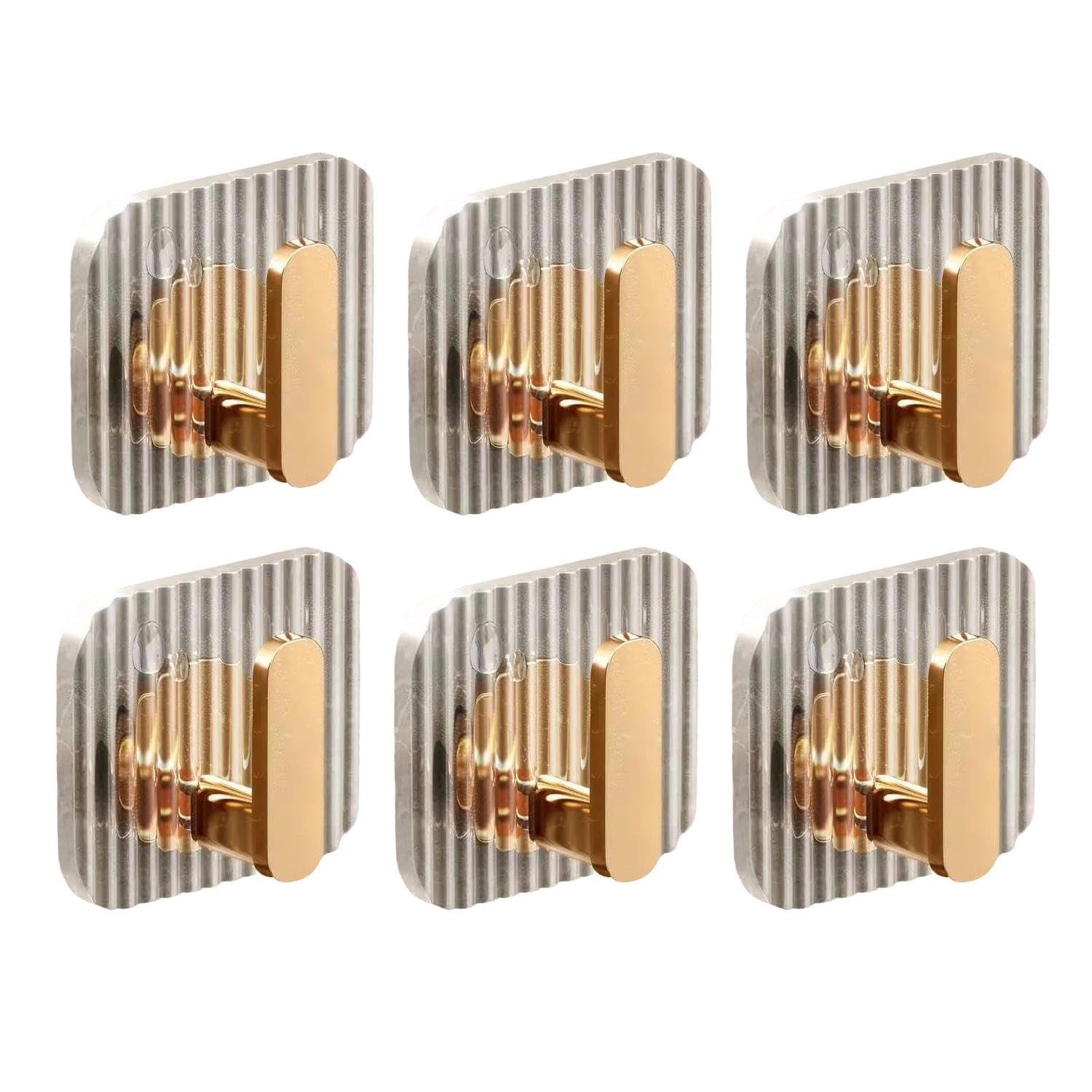 6 Pieces Square Hooks, Self-Adhesive Hooks, Bathroom Towel Hooks, Wall Hooks, Multifunctional Hooks
