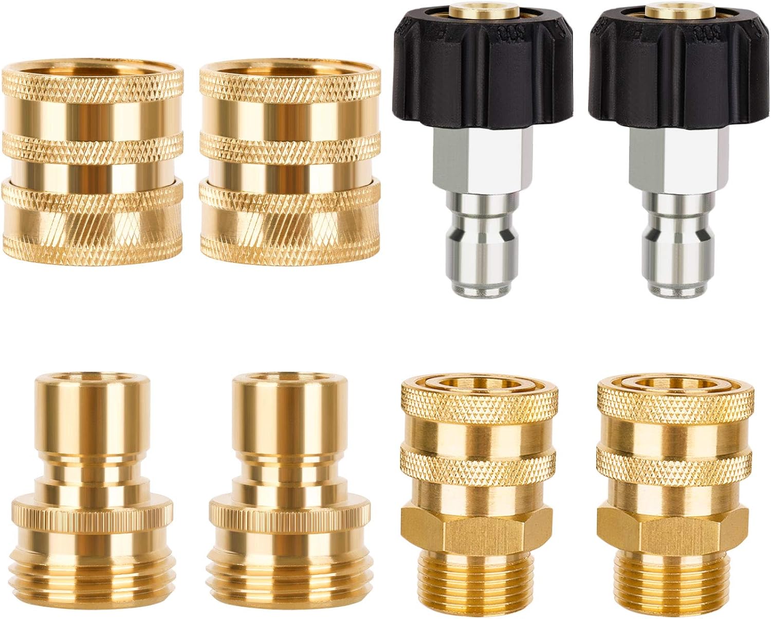 LEXRUSTI 8Pcs Pressure Washer Adapter Set, Quick Disconnect Kit, M22