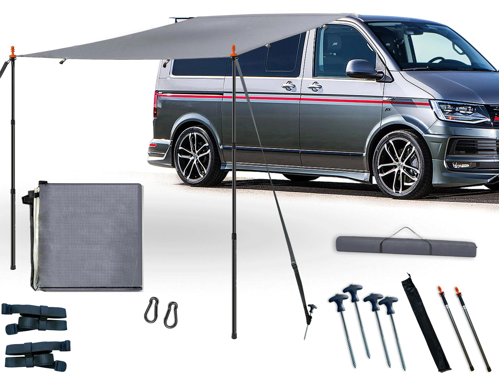 Store Voiture, Auvent Fourgon, avec Rail de Passepoil (4-6 Mm), Auvent Van, T4, T5, T6, ImpermÉAble, Awnings, Anti-UV, Barres de Tente