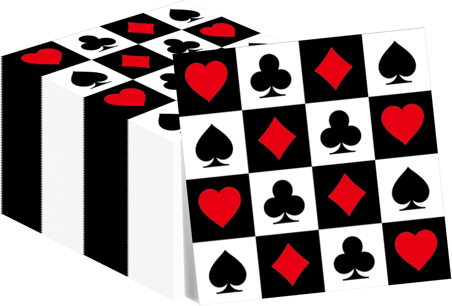 200Pcs Casino Poker Card Party Napkins Las Vegas Theme Party Paper Napkins Casino Poker Disposable Party Napkins Set Texas Holdem Paper Luncheon Napkins Casino Poker Card Theme Party Supplies