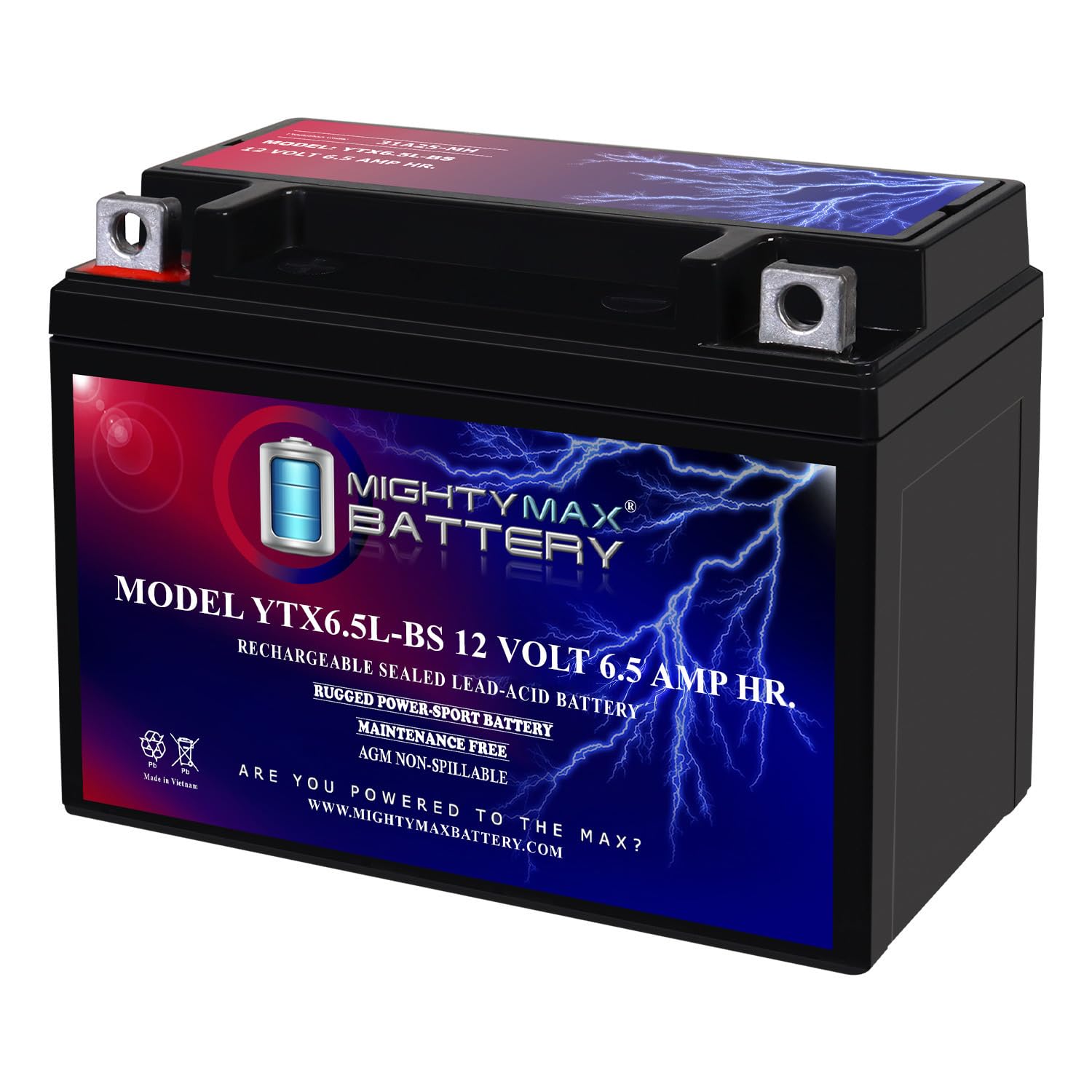 Amazon.com: Mighty Max Battery YTX6.5L-BS 12V 6.5AH Replacement
