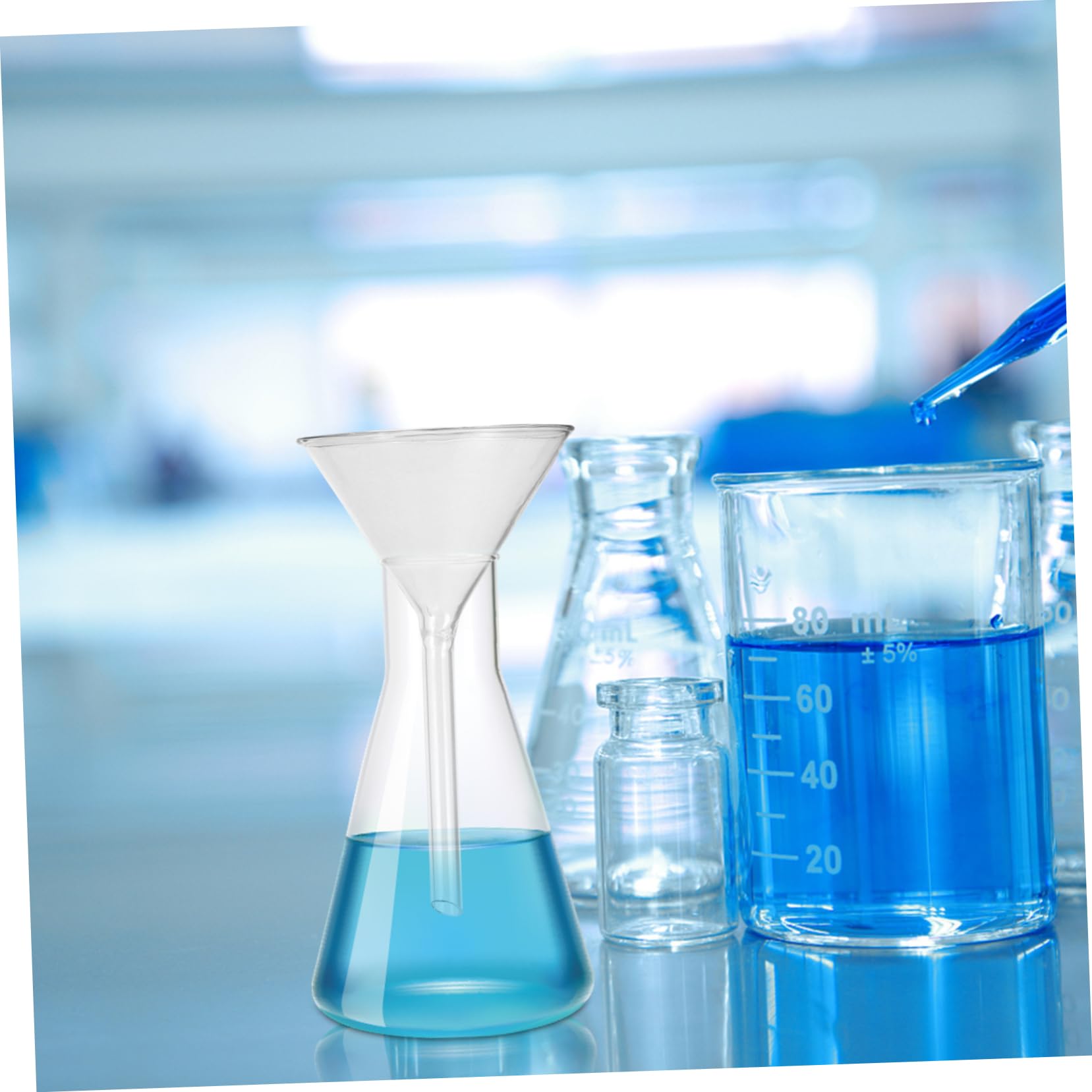 IMIKEYA Trichter Glas für Küchengebrauch zum Befüllen von Flaschen Glastrichter aus Glas 4 Stück Wiederverwendbar für Labor und Chemie