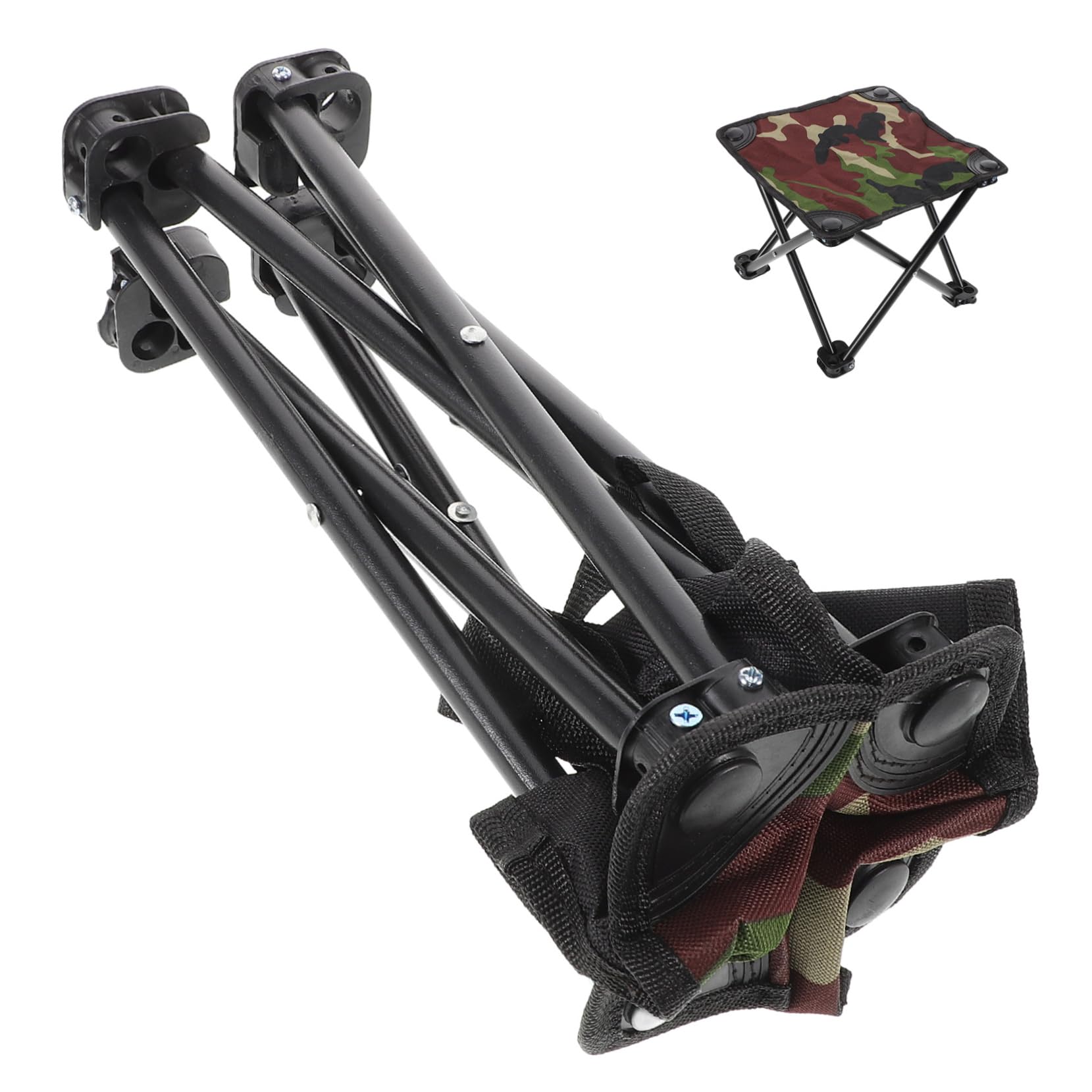 HOLIDYOYO Camouflage Pattern Portable Folding Stool for Outdoor Use Durable Tripod Chair for Camping Fishing Beach BBQ Lightweight and Stylish Design for Adults