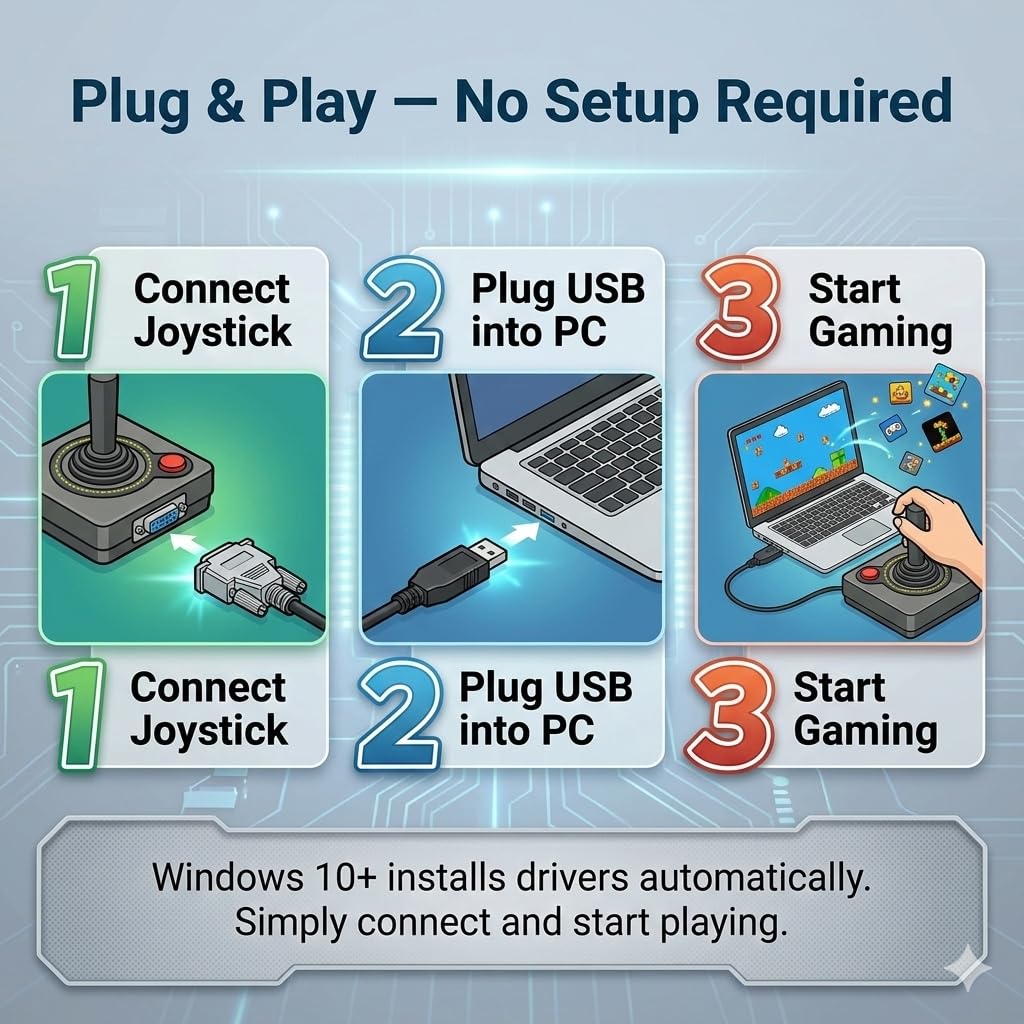 USB to DB15 Female Connector Data Cable for 3D Gaming Joystick PC Online Cable 3.3ft