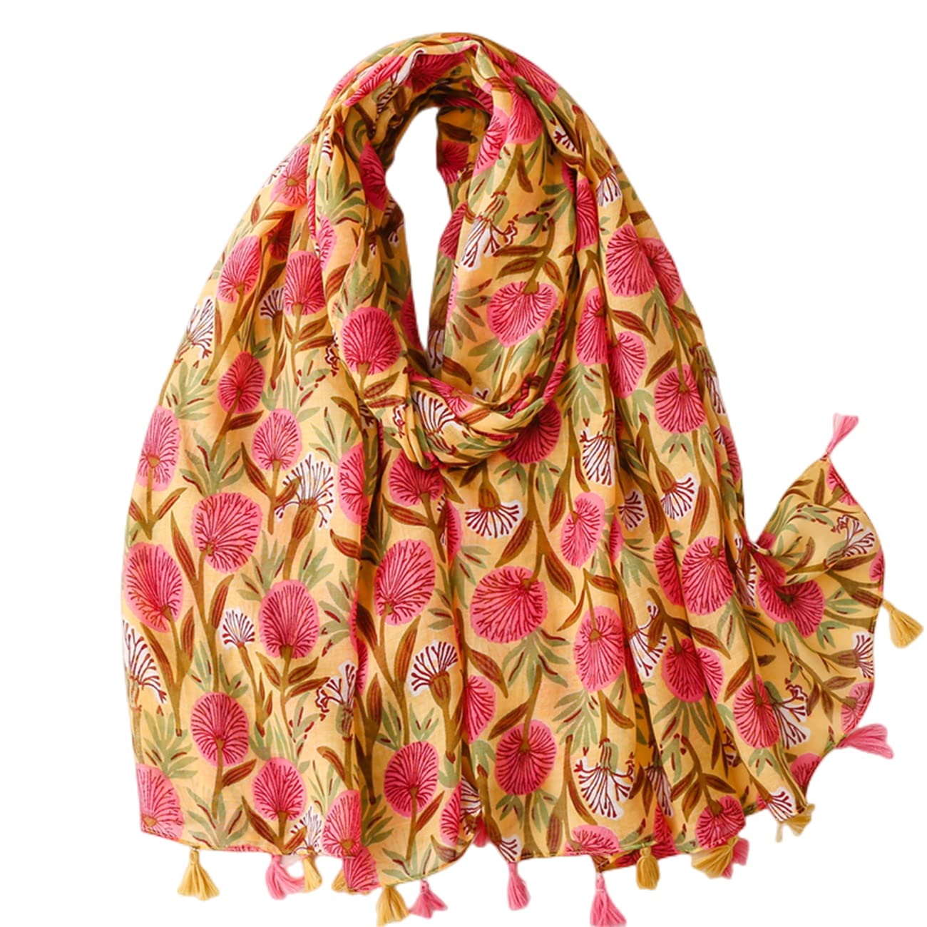 FAIRYGATEScarf for Women Lightweight Floral Flower Scarves for Spring Summer Autumn Winter Shawl Wrap