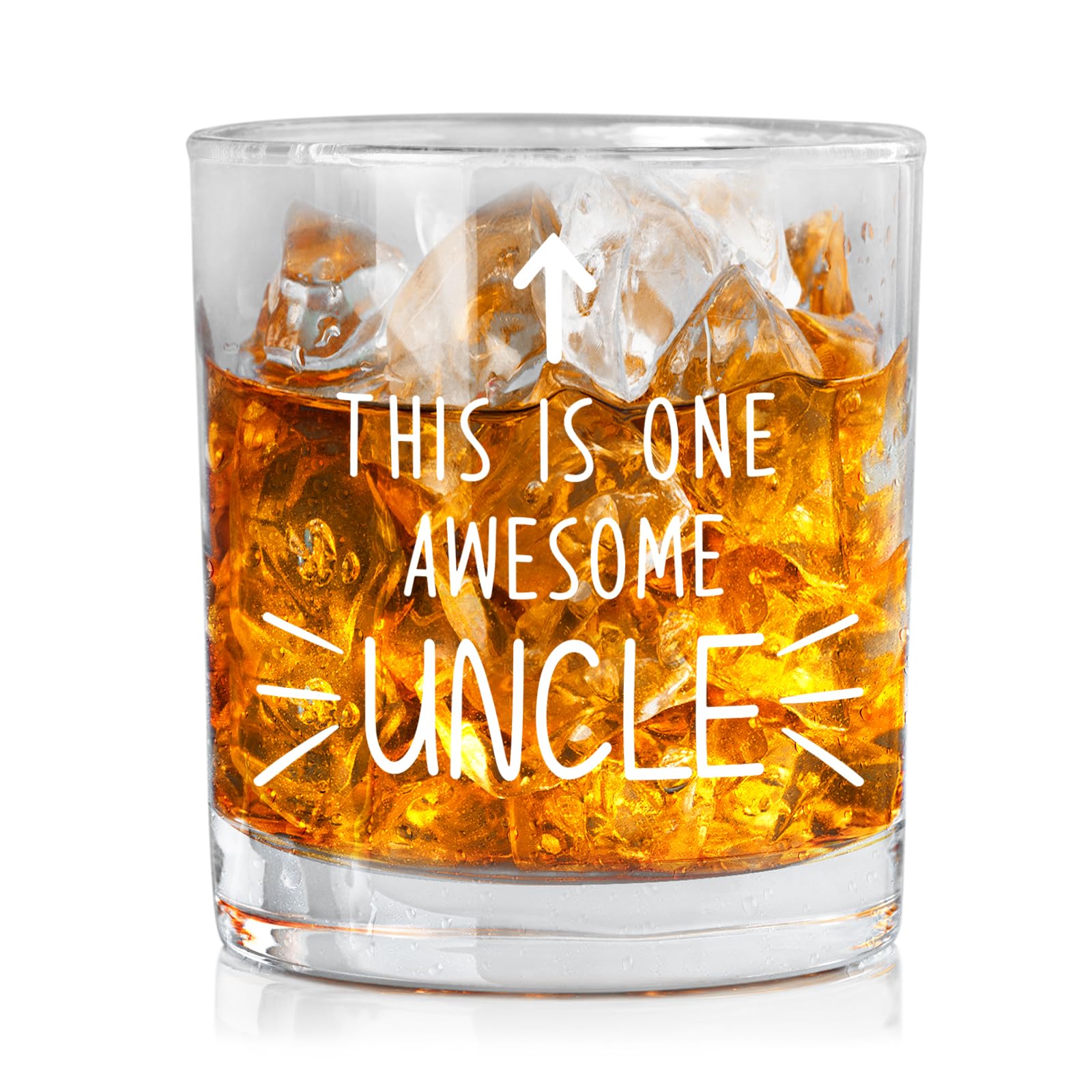 WTOGQ This Is One Awesome Uncle Whiskey Glass, Uncle Gifts for Birthday Father's Day Old Fashioned Rocks Glasses, Funny Whiskey Gifts for Uncles from