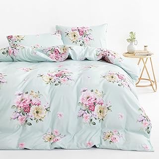 Wake In Cloud - Shabby Chic Comforter Set, Floral Farmhouse Cottagecore ...