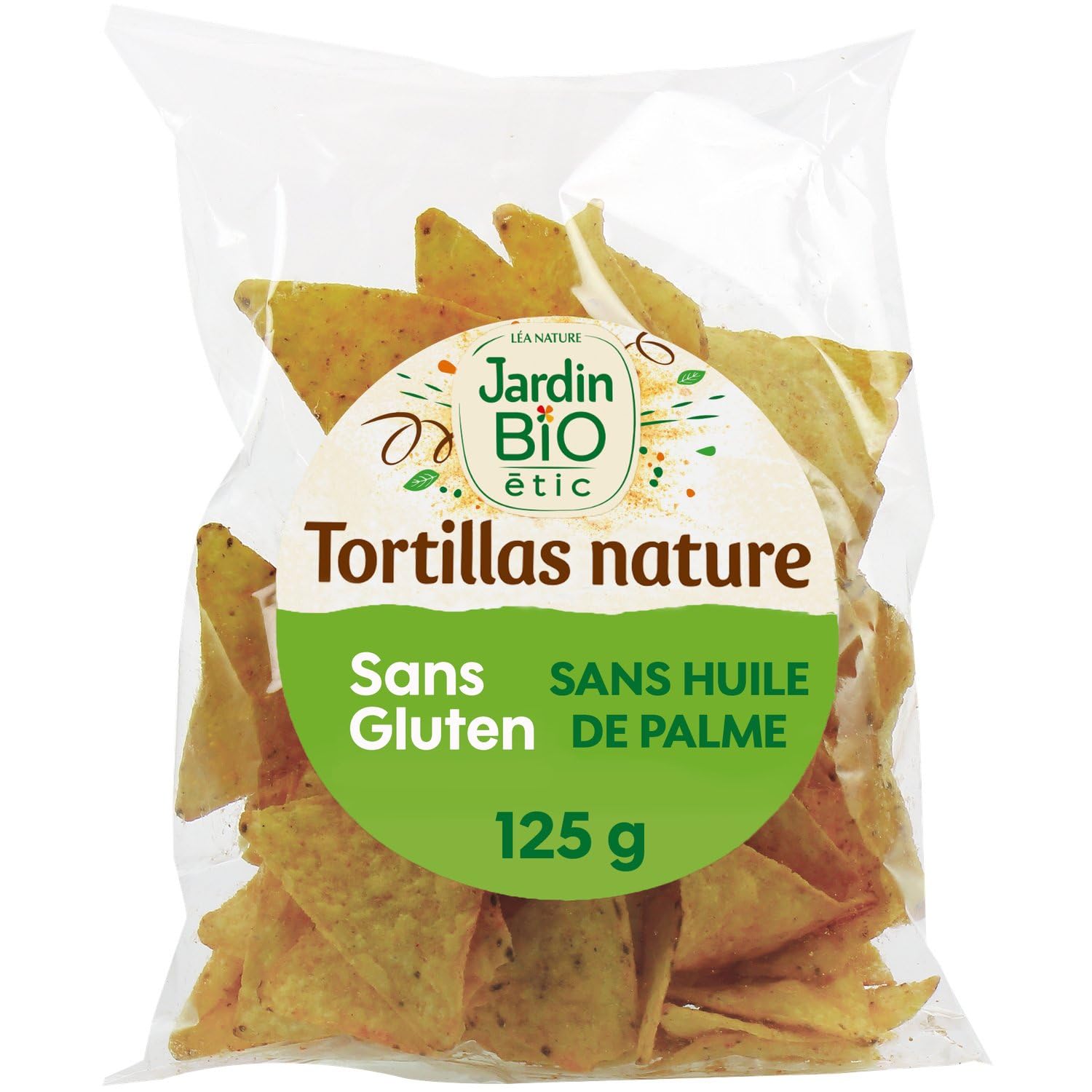 JARDIN BIO ETIC - Chips tortillas nature Bio - Sans Gluten · Sans Huile de Palme · Extra Croustillantes - le sachet de 125g - Le Lot De 4