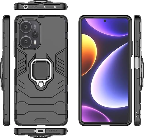 Funda para Xiaomi Poco F5 5G, soporte magnético para automóvil para Xiaomi Poco F5 5G 23049PCD8GRedmi Note 12 Turbo 5G 23049RAD8C0 Case Negro