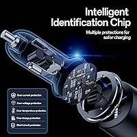 Vista 5 de USB C Car Charger Fast Charging 200W, Dual PD 100W Type C Car Charger, PD3.0/QC4.0/PPS Cigarette Lighter Adapter for iPhone 16/15/14/13/12, Galaxy