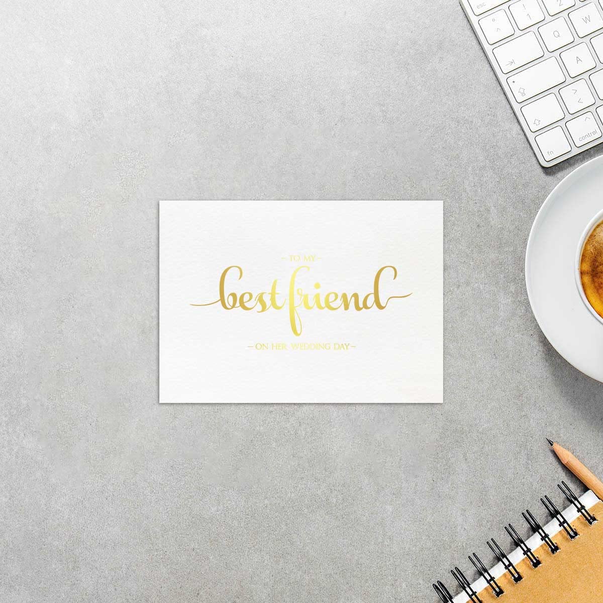 MAGJUCHE Gold Foil Wedding Card - To My Best Friend On Her Wedding Day Greeting Card