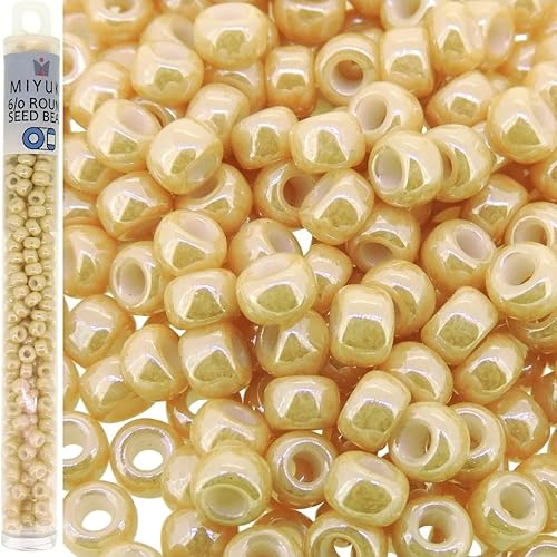 Miyuki Cuentas de Semilla Redonda Tamaño 6/0 0.71 oz Lt Caramelo Ceilán