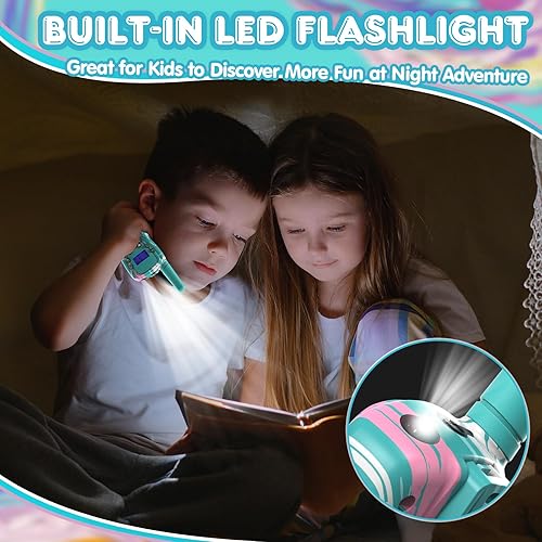 Miniatura 5 de Selieve Juguetes de regalo para niños de 3, 4, 5, 6, 7, 8 años, walkie talkies para niños de largo alcance, paquete de 2 con 22 canales, linterna