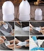 Vista 4 de Juego de acopladores de decoración de pasteles S/M/L de plástico, bolsa de tuberías convertidor, boquilla de crema, acopladores de tubería