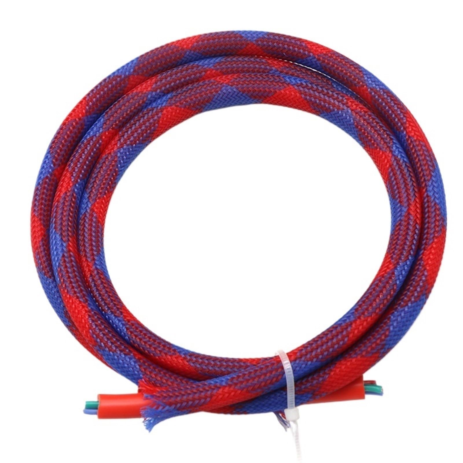 Cable Sheath 1/10 Meter 2 4 6 8 10 12 14 16 18 20 25 30 40 mm geflochtene, erweiterbare Hülse, Drahtwicklung, isolierte Nylon-Schutzhülle for TV Computer Automotive Cable(Blue Red,16mm,10 Metesr)