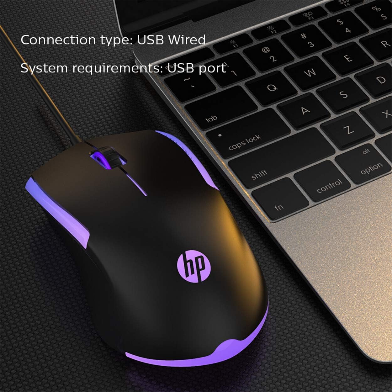 HP Wired RGB Gaming Mouse High Performance Mouse with Optical Sensor, 3 Buttons, 7 Color LED for Computer Notebook Laptop Office PC Home (Renewed)