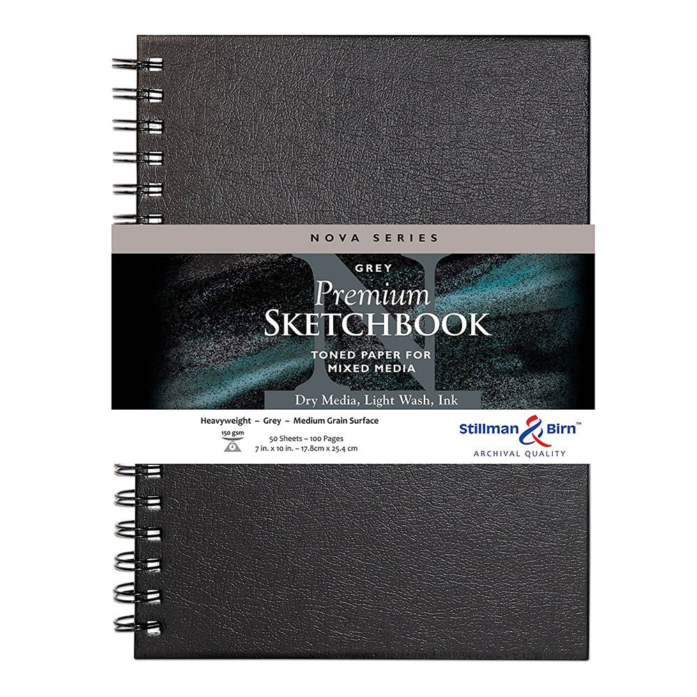 Couverture Froide Stillman & Birn Nova Series Carnet De Croquis à Couverture Souple Gris 14 X 21,6 Cm 150 G/m² Surface Grain Moyen Moleskine Aquarelle