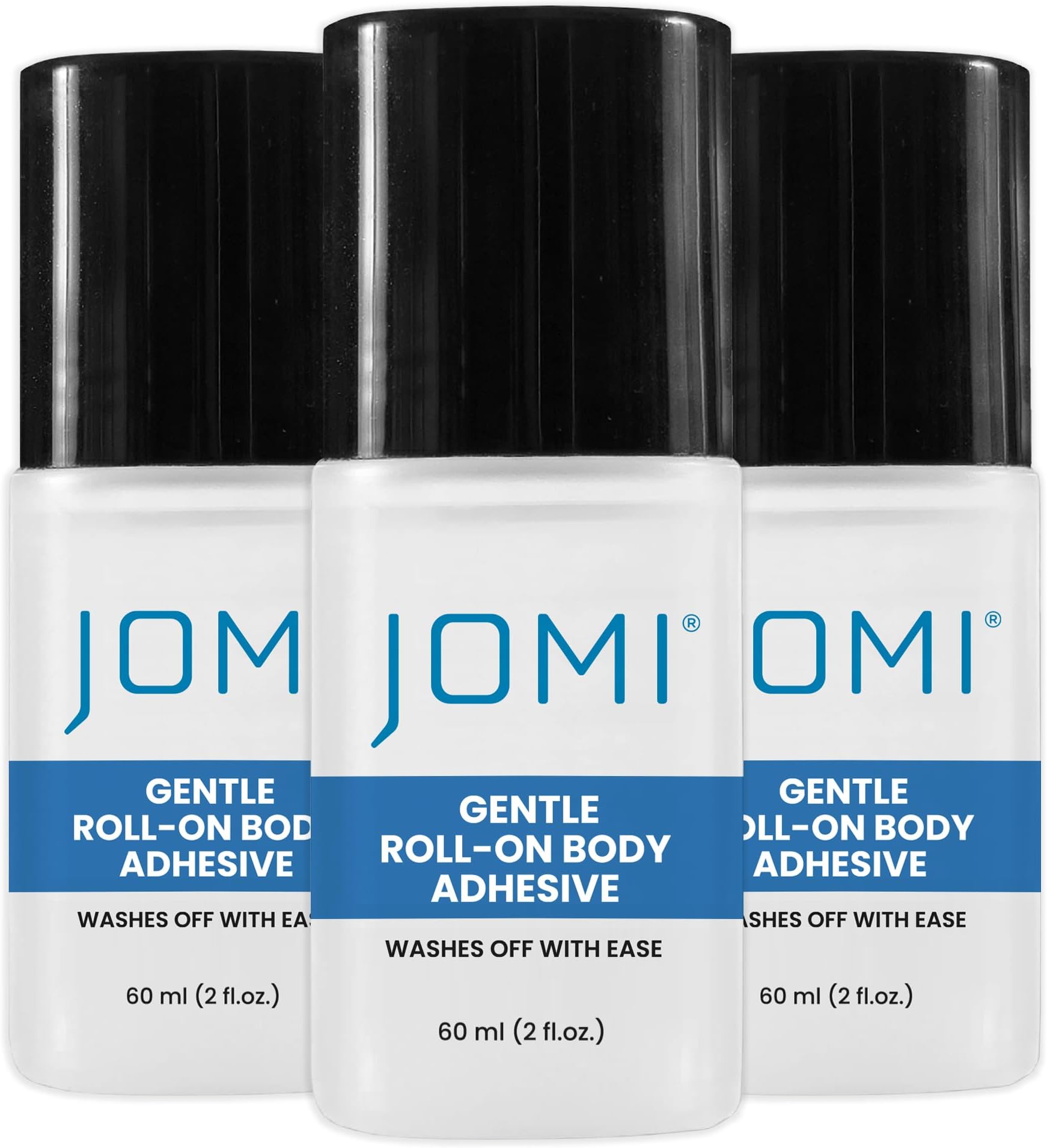 Roll On Body Adhesive, Sweat Resistant, Washes Off with Ease 2 Ounces Made in USA (3 Pack)