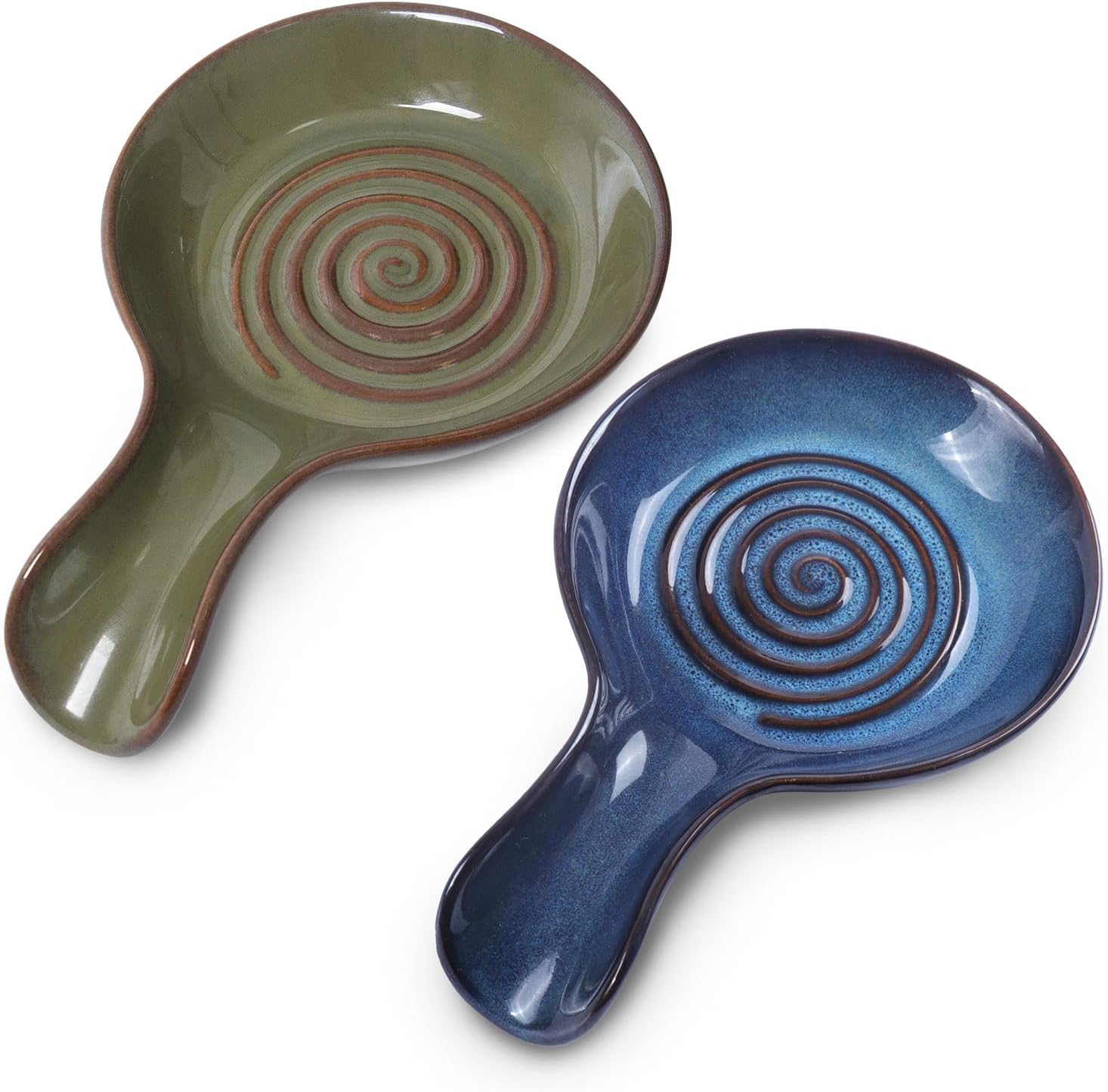 Spoon Rest for Kitchen, Ceramic Spoon Holder for Stove Top, Cooking Spoon Holder,Heat Resistant Utensil Rest for Countertop, Dishwasher Safe,2 pack