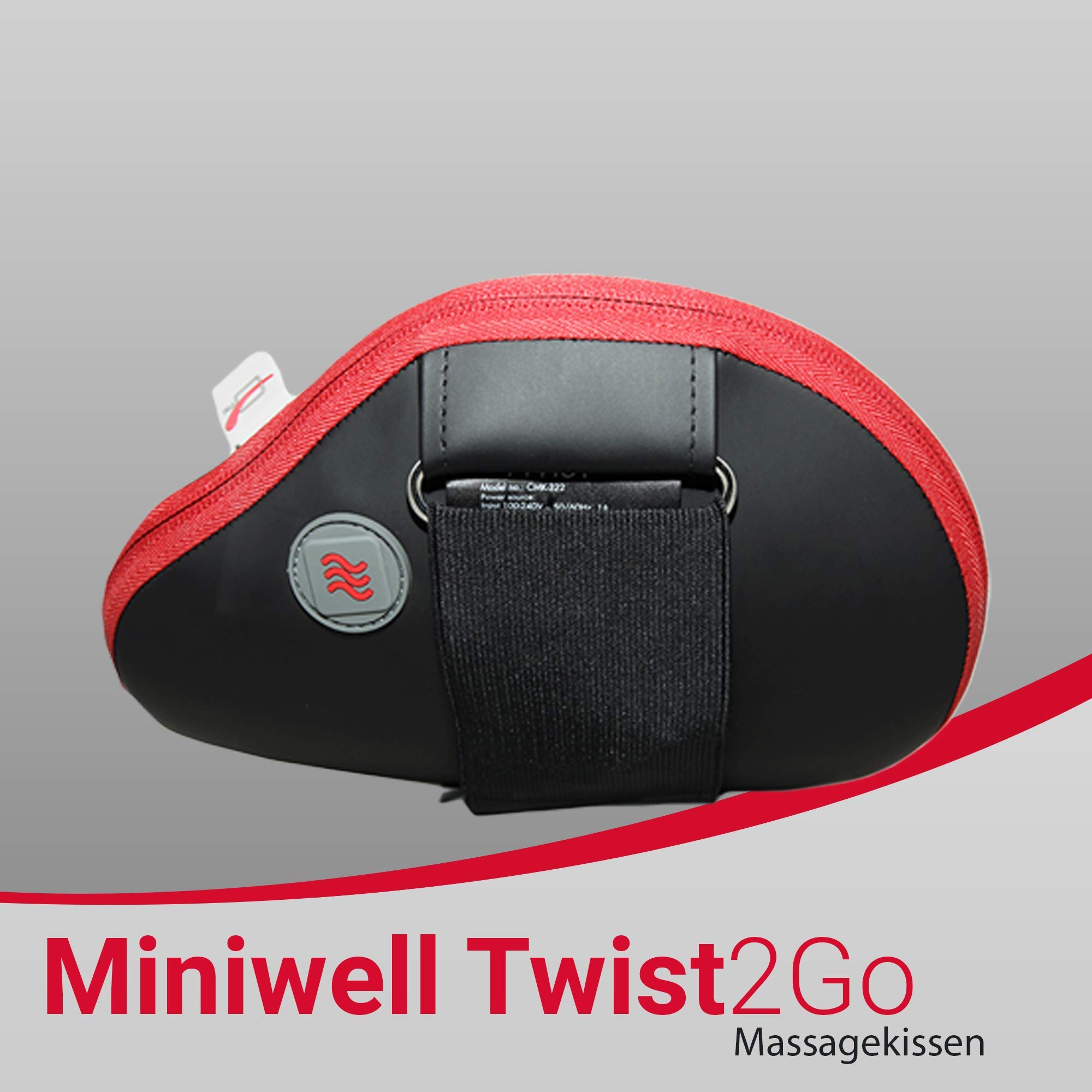 Miniwell Twist2Go Casada Massagegerät Massagekissen Shiatsu Heating Wärmefunktion Wireless kabellose Nutzung Massage für den Nacken Schulter Rücken für Zuhause Büro