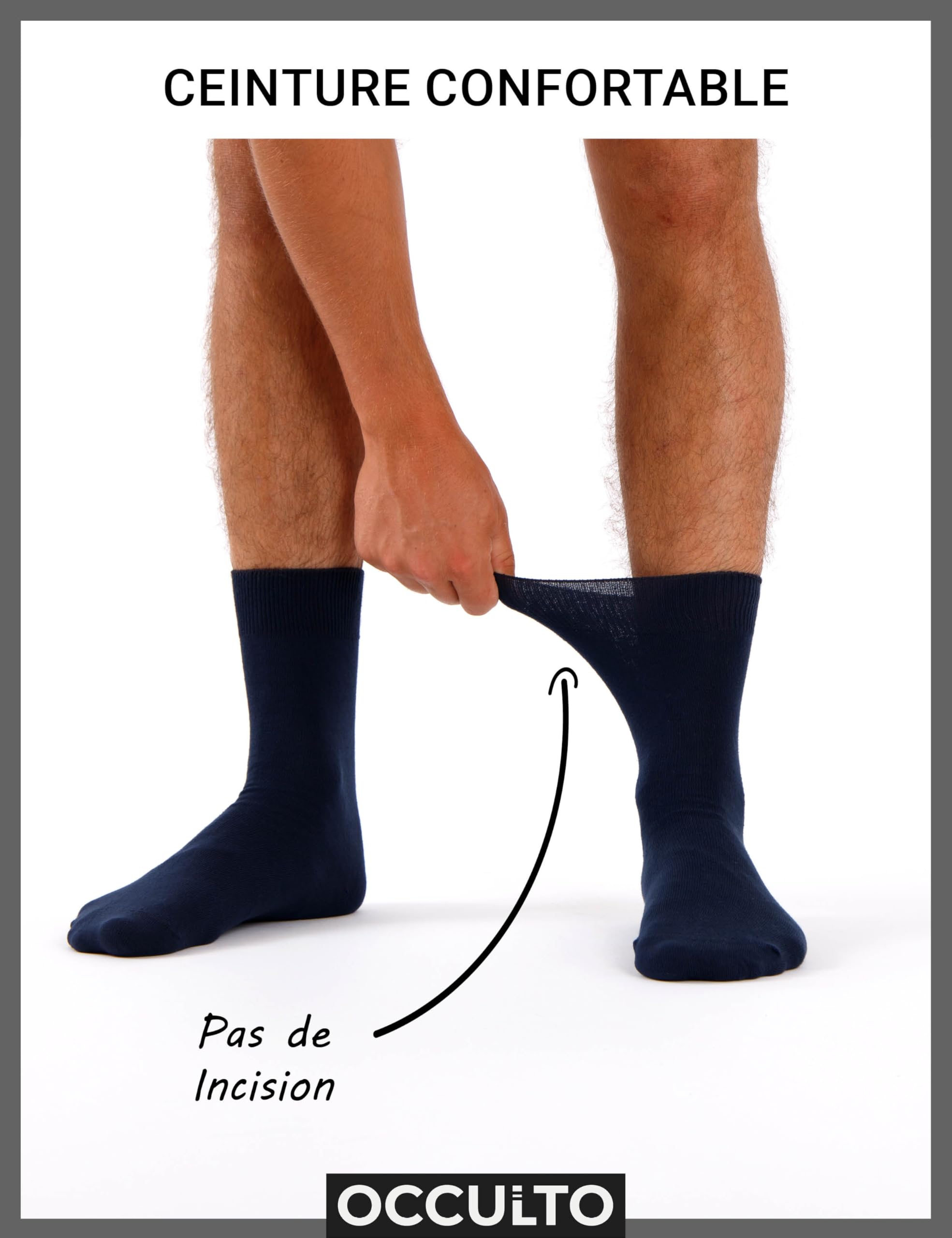 Occulto chaussettes homme 100% coton lot de 10-20 paires (modèle: Ingo)