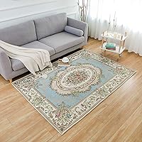 Vista 15 de Ukeler - Alfombra rústica con diseño floral para sala, dormitorio, comedor, Rústico, Rosa (Country Rose)