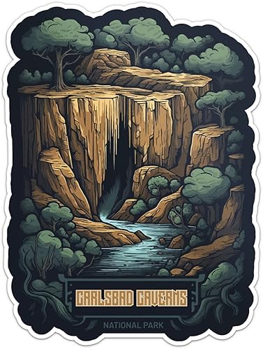 Carlsbad Caverns National Park - Calcomanía de vinilo impermeable para parachoques de automóvil, laptop, fundas de teléfono, botella de agua, pared