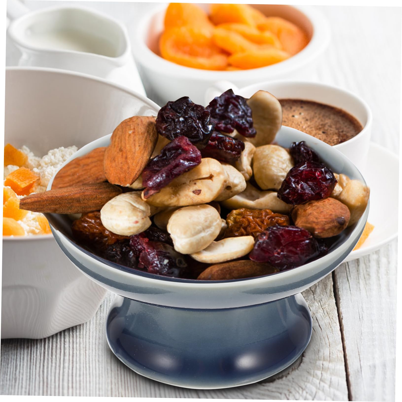 3 Pezzi Piatto da Frutta Piatto per Frutta secca Ciotola da Frutta con piedistallo Vassoio per Snack Supporto per Dessert Vassoio da Portata per Frutta Vassoio in Ceramica Ciotola