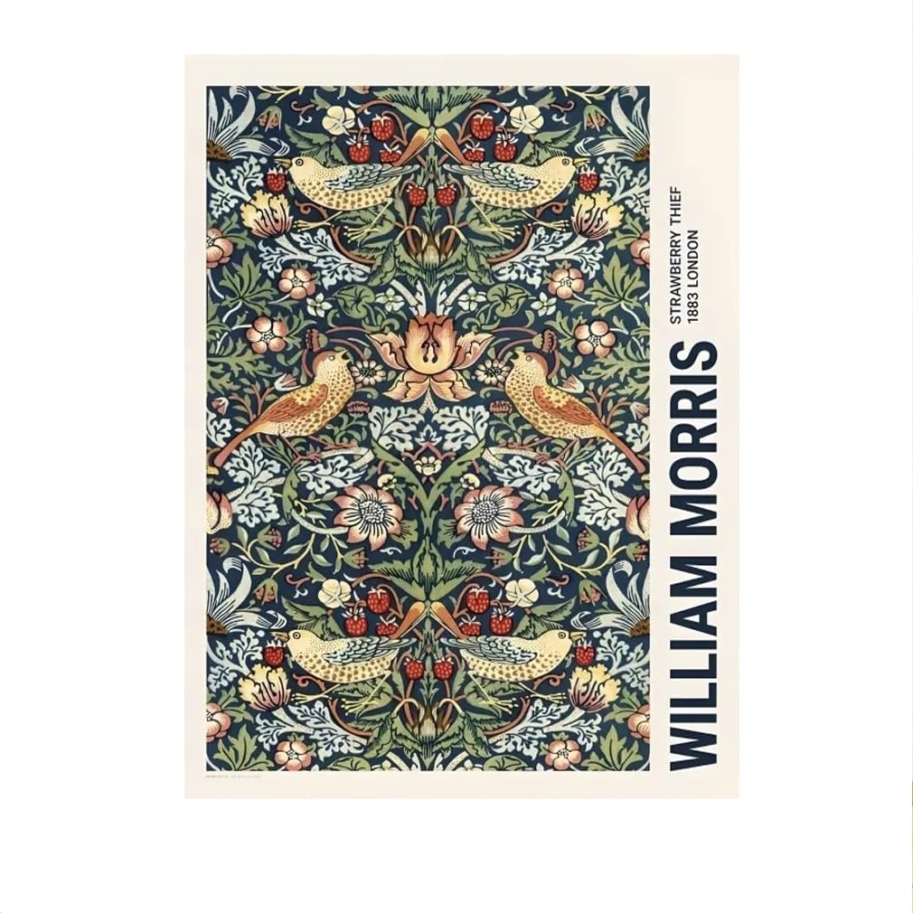Décoration moderne 40x60cm sans cadre affiche exposition William Morris fleur plante
