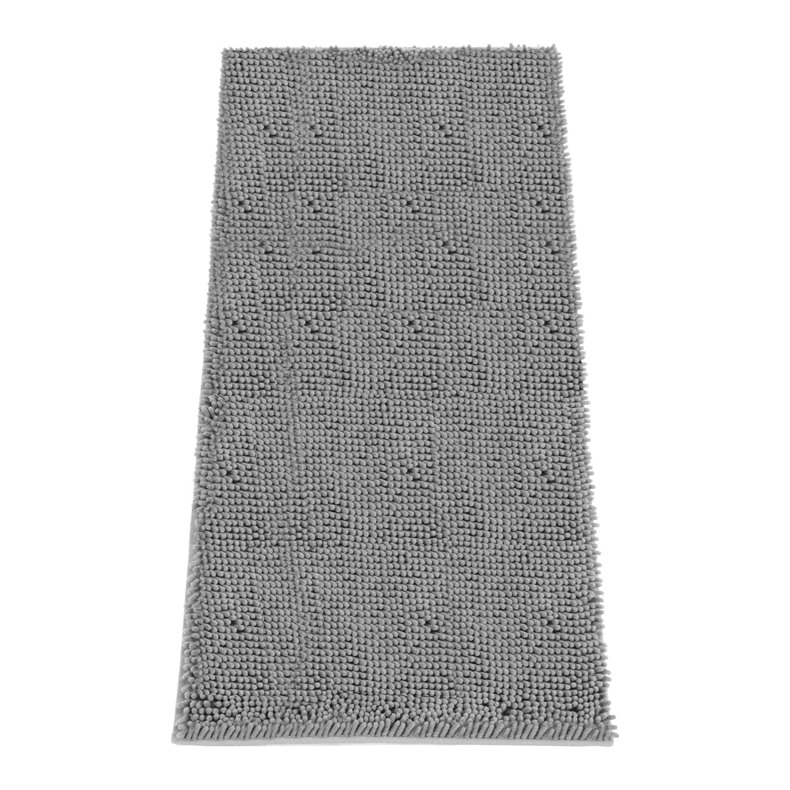 Absorbent Dog Door Mat for Muddy Paws, 60" x 24" Chenille Indoor Mats for Entryway, Trap Dirt Front Door Mat Indoor Entrance Washable Non Slip Soft Light Grey