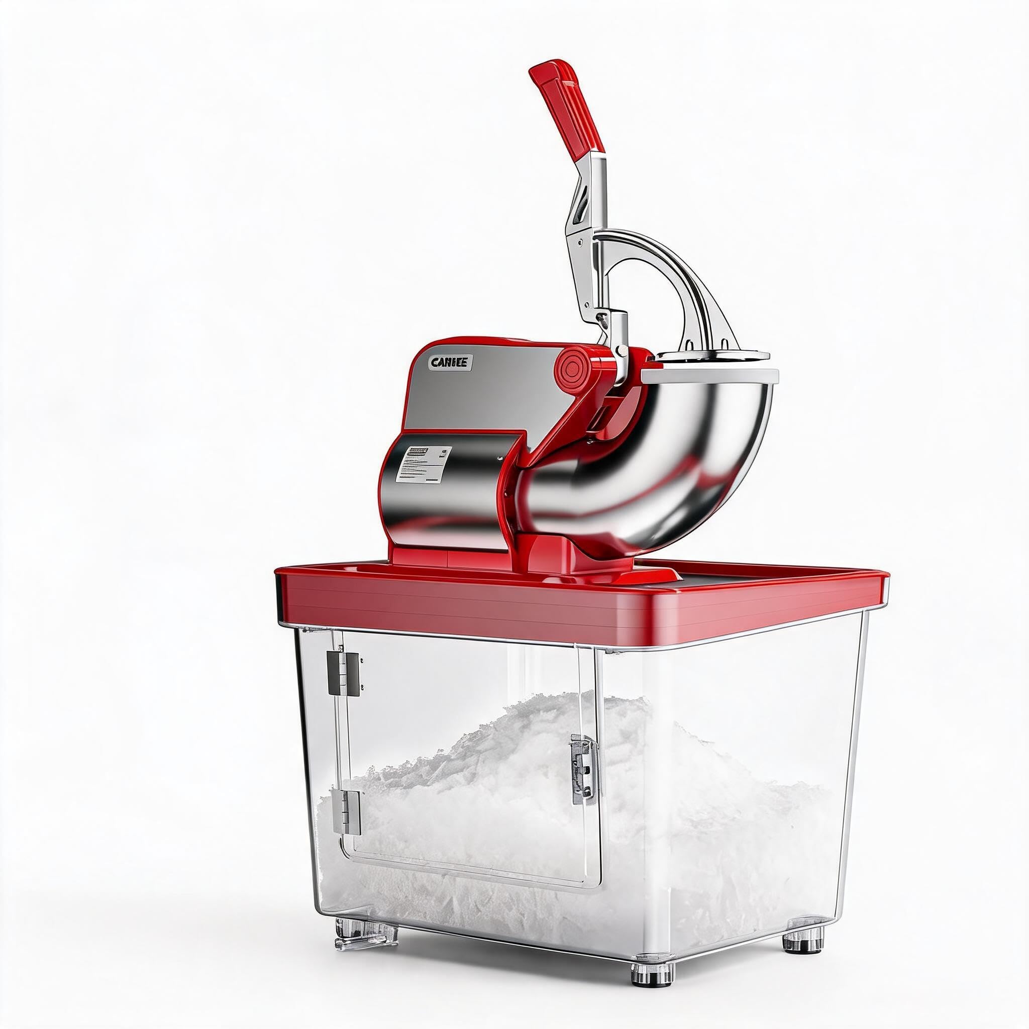 Garvee Elektrische Eiscrusher Maschine 300W – 4 Edelstahlklingen – 34L/50L Kapazität – 300 kg/h – Profi-Eismaschine für Crushed Ice, Eisgranulat, Cocktails, Bar & Restaurant – Sicherheitsfunktion – EU